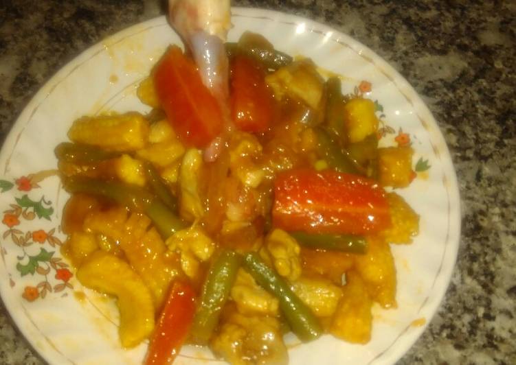 Chicken and veg stir fry