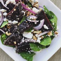 Beetroot Salad with Spinach and Feta A picture of Beetroot Salad with Spinach and Feta.