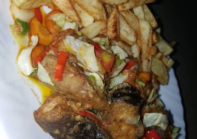 Recipe of Homemade Dankali with fish and veg