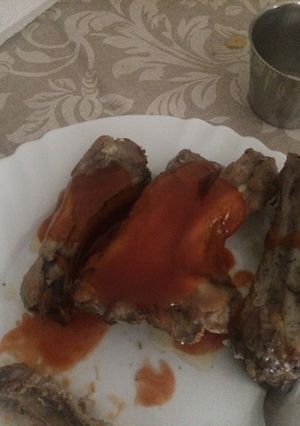 Una foto de Costilla asada con salsa agridulce
