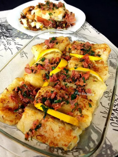 Una foto de Bacalao a la molinera