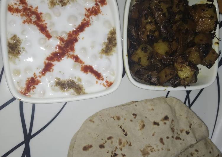 Methi Aloo,Raita and chapati