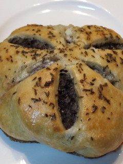 Una foto de Pastel de morcilla de Burgos y gorgonzola
