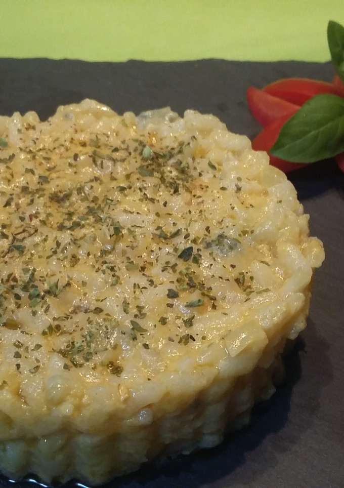 Una foto de Rissotto de salmón con gorgonzola