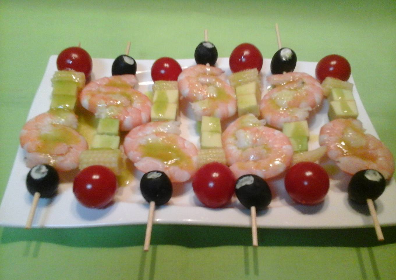 Brochetitas de langostinos 