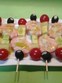 Una foto de Brochetitas de langostinos