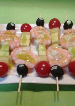 Una foto de Brochetitas de langostinos 
