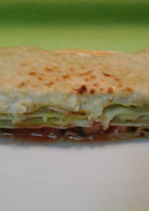 Una foto de Lasaña de berenjena y calabacín 