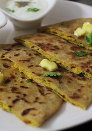 A picture of Moong Dal Paratha.