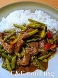 Μοσχάρι stir-fry με σπαράγγια C&G