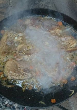 Una foto de Chuletas de cerdo al disco de arado