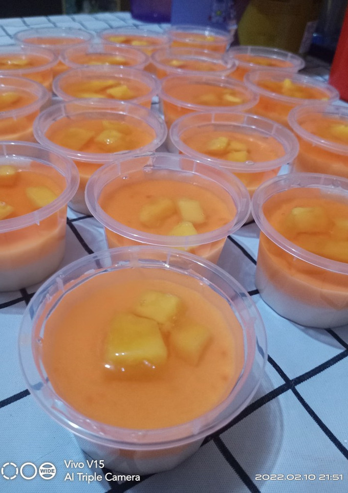 Foto resep Puding Susu Lapis Mangga