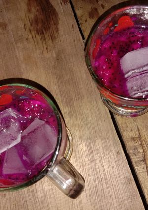 Foto resep Jus Buah Naga Simpel Tanpa Blender