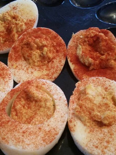 A picture of Smokey Deviled Eggs.