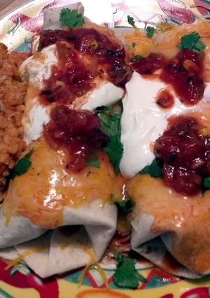 A picture of Nate's Chicken Enchiladas.