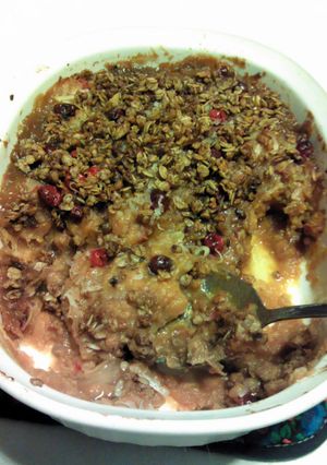 A picture of Brenda's Walnut Sweet Potatoes with Cranberries.