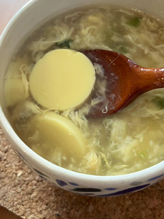 Foto resep Chinese Egg Drop Soup pakai Egg Tofu, Less Than 15 Minutes! ✨