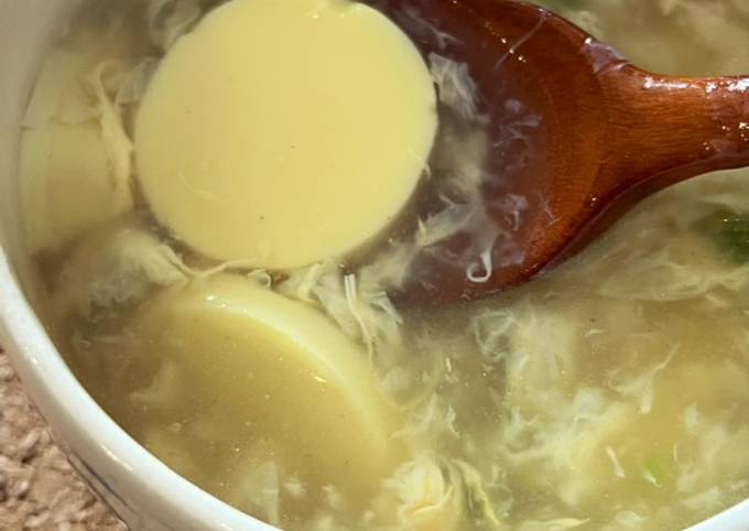 Resep Chinese Egg Drop Soup Pakai Egg Tofu Less Than 15 Minutes Oleh