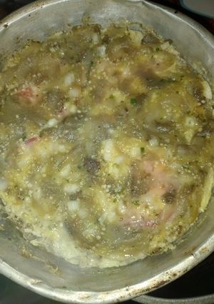Una foto de Tortilla de berenjena rellena