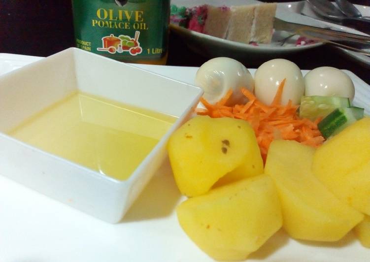 Recipe of Quick Boiled potatoes,egg and veggies