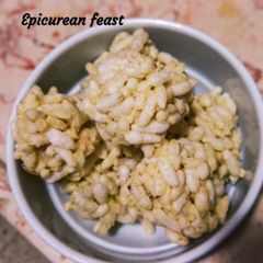 A picture of Murmura ladoo Murir moa Puffed rice balls.