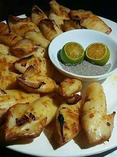 Hình của món Mực nướng sa tế.