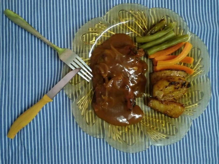 Cara Mudah Membuat Resep Steak saus barbeque (daging sisa kurban) 😂 yang Bikin Ngiler Anti Ribet, Menggugah Selera