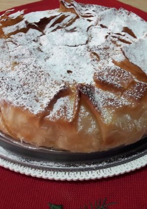 O poză a rețetei Cheesecake cu cremă de lămâie și foi de plăcintă.