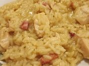 Una foto de panceta arroz