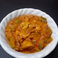A picture of Mushroom Capsicum masala (Restraunt style).