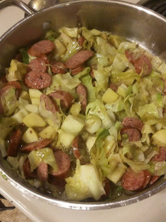 A picture of Apple Cabbage Kielbasa.