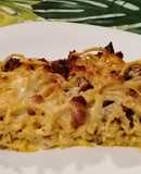 Frittata di Scialatielli con Tritato Misto, Provola Dolce, Salsiccia Stagionata, Uova Sode al Forno