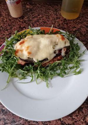 Una foto de Lasaña de berenjenas y carne