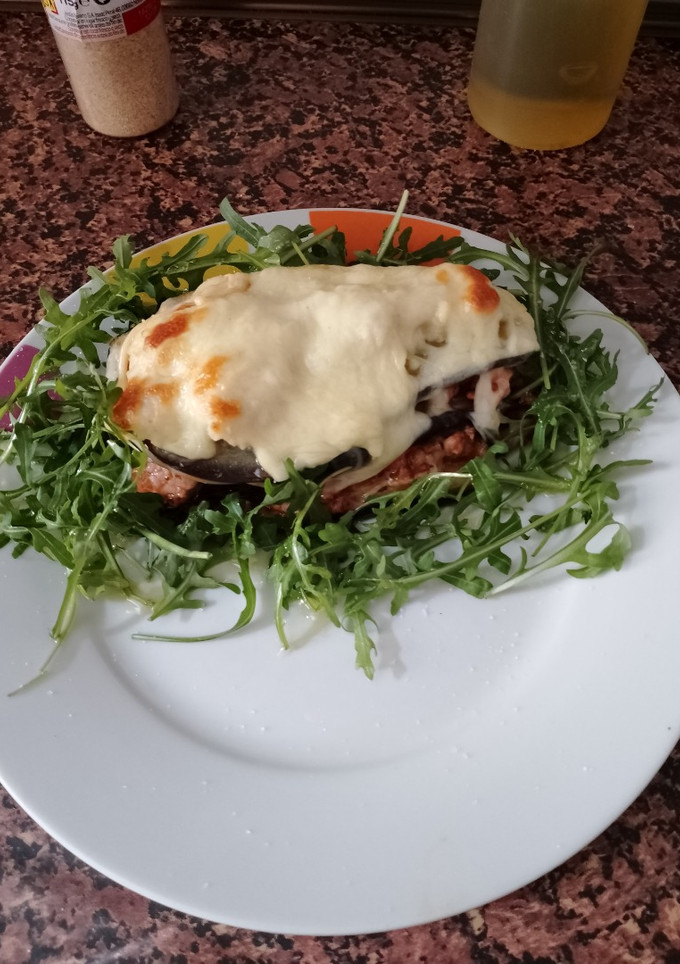 Una foto de Lasaña de berenjenas y carne
