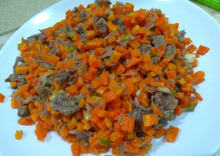 Cara Gampang Membuat Tumis wortel dan daging sapi, Bisa Manjain Lidah