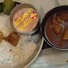 Besan ki sabzi without onion n garlic A picture of Besan ki sabzi without onion n garlic.