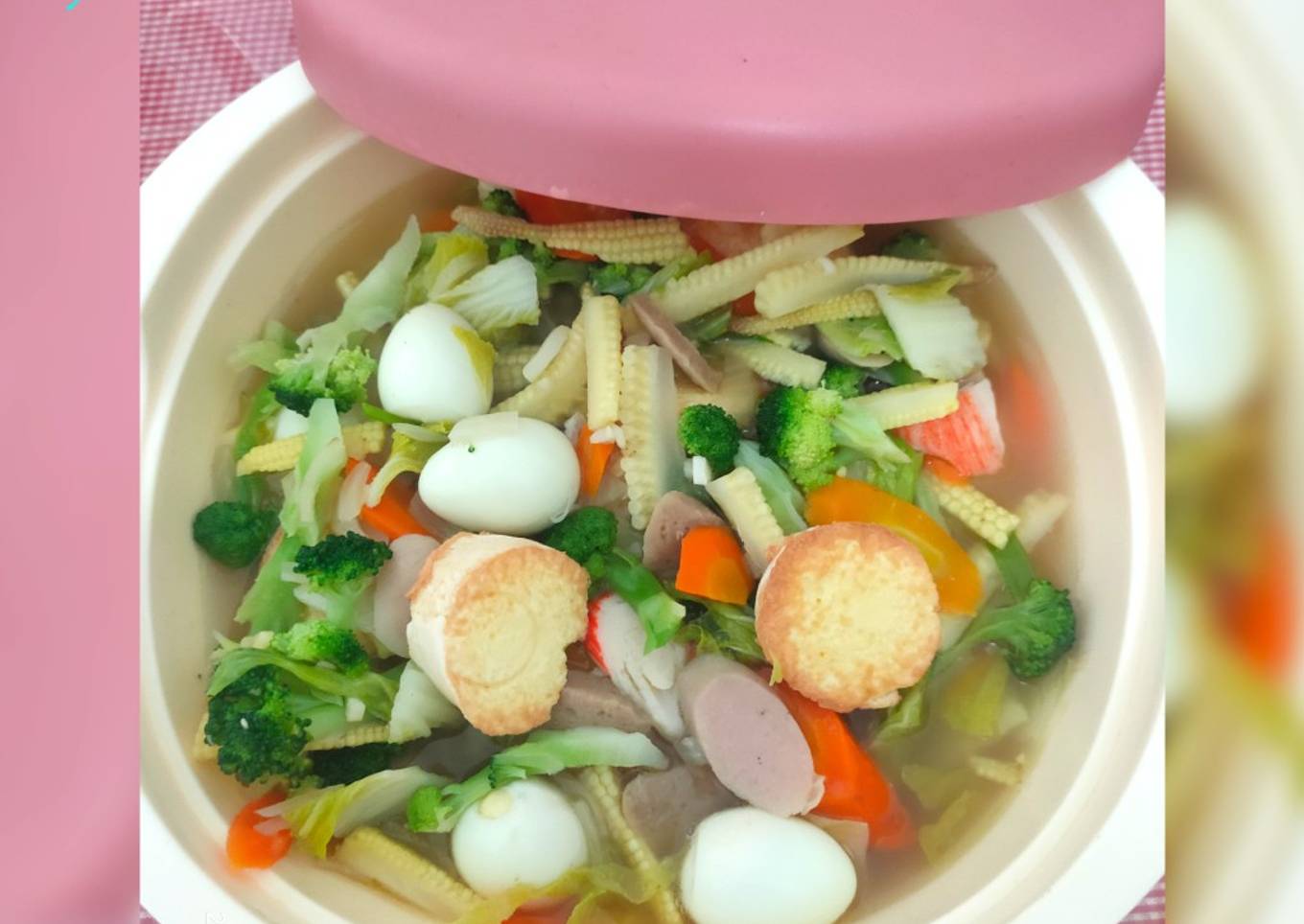 Telur asam dengan tahu segar