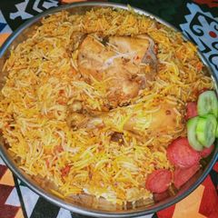 A picture of Bbq Chicken tandoori biryani.