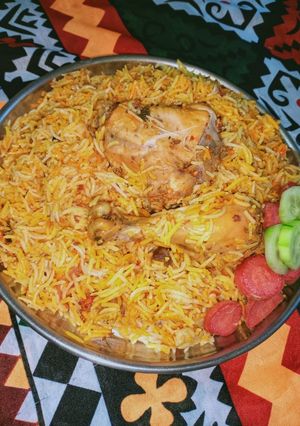 A picture of Bbq Chicken tandoori biryani.