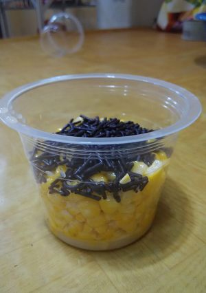 A picture of Jasuke (Sweet Corn with milk and cheese/chocolate).