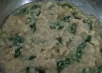 Masakan Unik Bubur oatmeal bayam Ala Rumahan