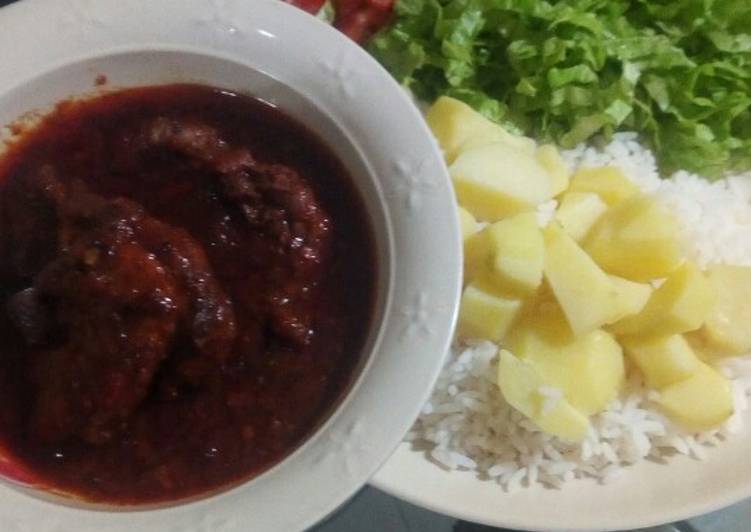 Recipe of Quick White rice,potatoes, stew and salad Cooking Basics for Beginners