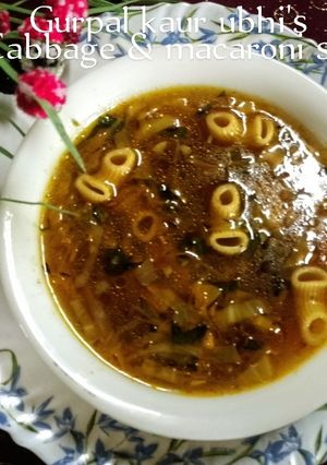 A picture of Cabbage & macaroni soup.