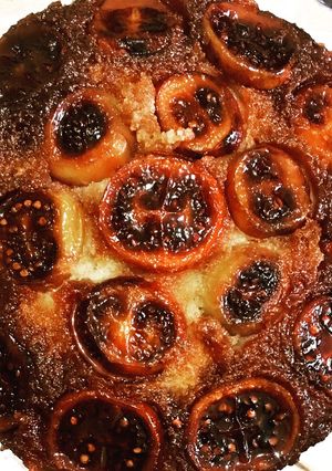 A picture of Tamarillo upside down cake.