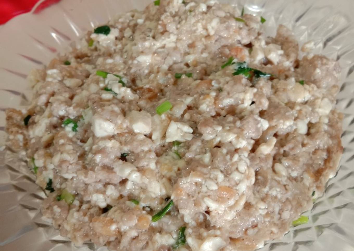 Masakan daging babi giling mix tofu