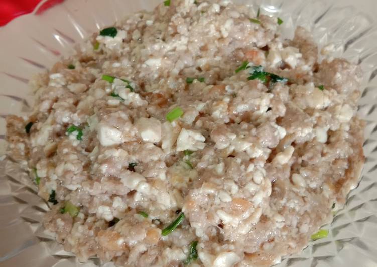 Masakan daging babi giling mix tofu