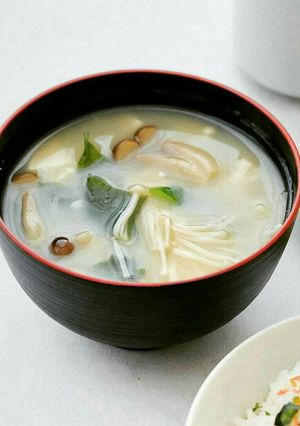 Foto resep Sup Miso Tahu & Jamur ala Jepang