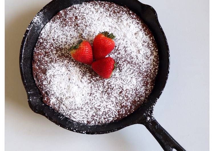 Cast iron dark chocolate and coffee brownies