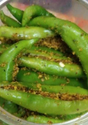 A picture of Oil Free Green chilly Pickle.
