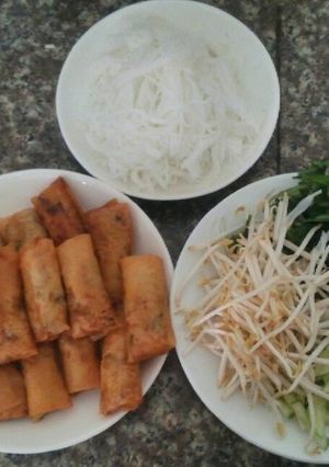 Hình của món Chả giò tôm thịt.